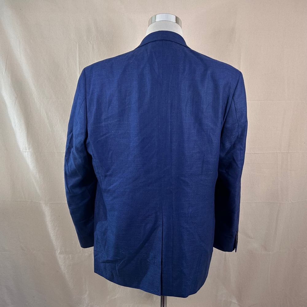 LRL Lauren 46R Sport Coat Linen Blend Blue Two Button Lined Vented Formal Summer - Picture 6 of 13